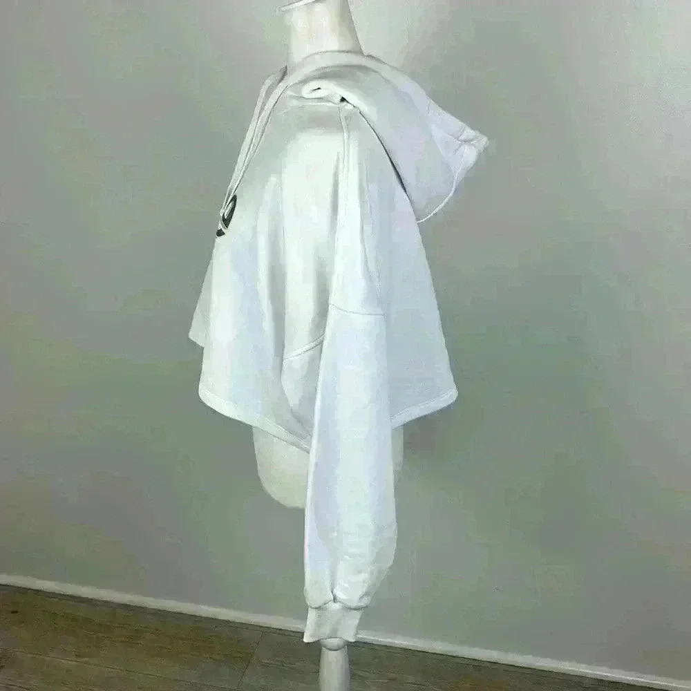 Lee White Cropped Hoodie Size Large - Picture 4 of 16